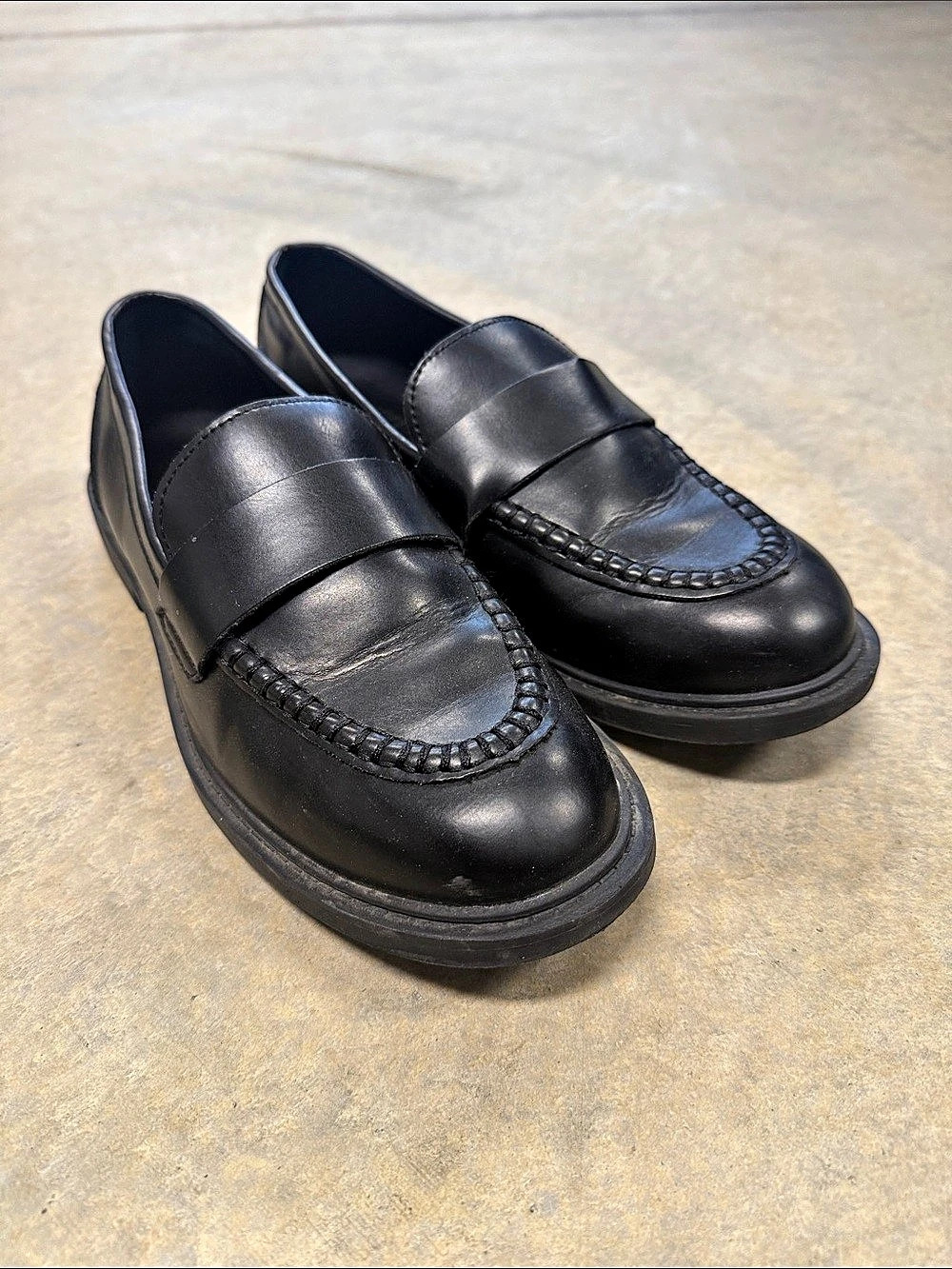 Black Leather Loafers US 8